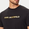 Karl Lagerfeld t-shirt koszulka czarna męska duże złote logo